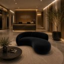 Ver imagem 3 de Sofá Zah 240 cm 4 Lugares Luxo Orgânico Curvo Bouclé Premium:Veludo Preto
