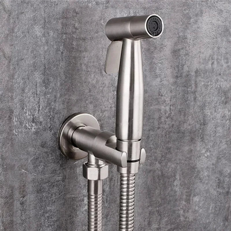 Ducha Aço Inox 2 Em 1 Suporte E Registro Com Mangueira 1,50:Aço escovado - 3