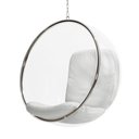 Ver imagem 1 de Poltrona Bubble Chair Acrilico com Estofado Couro Natural Branco Cor Branco