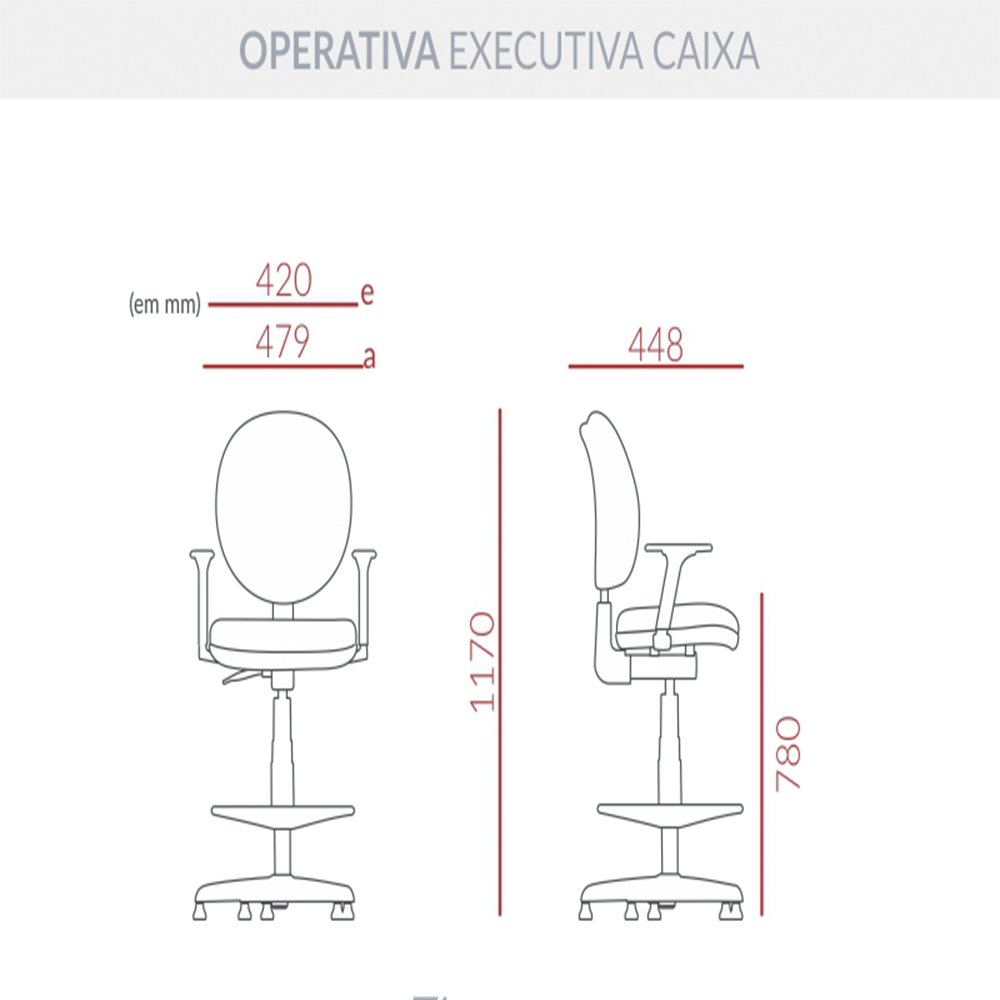 Cadeira caixa executiva backplax new plus sem braço-preto Plaxmetal - 4