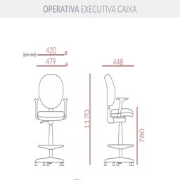 Cadeira caixa executiva backplax new plus sem braço-preto Plaxmetal - 4