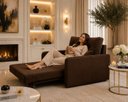 Ver imagem 4 de Poltrona Cama Solteiro 2 em 1 Conforto, Elegância Veludo:Marrom