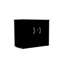 Ver imagem 1 de Armário Baixo PE25 Pandin 80 cm (largura) em MDP Cor Liso Preto com Duas Portas