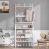 Sapateira para Quarto com Ganchos 4 Prateleiras Multiuso Forte Branca - 3