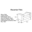 Ver imagem 4 de Divã Recamier Sofá Félix 1,00M Suede Roxo para Sala de Estar Recepção Quarto - AM Decor