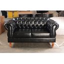 Ver imagem 4 de Conjunto Sofá Chesterfield 2 lugares Com 2 Poltronas Duquesa - Couríssimo Preto