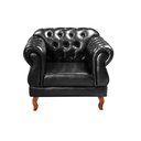 Ver mais imagens de Conjunto Sofá Chesterfield 2 lugares Com 2 Poltronas Duquesa - Couríssimo Preto