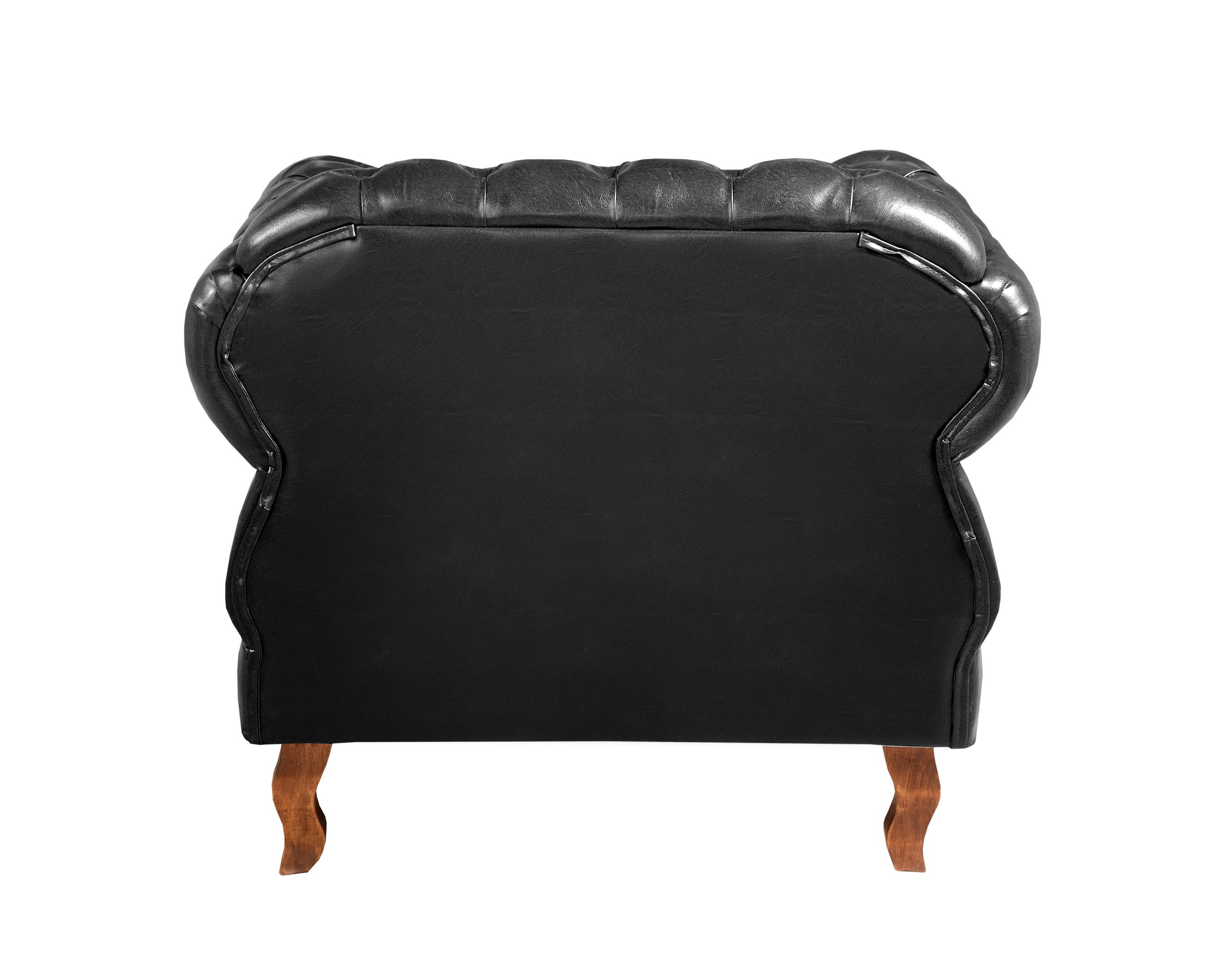 Conjunto Sofá Chesterfield 2 lugares Com 2 Poltronas Duquesa - Couríssimo Preto - 9