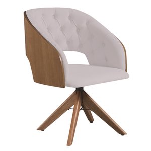 Poltrona Decorativa Giratória Núbia para Sala de Estar Veludo Bege - Mobília Mobília
