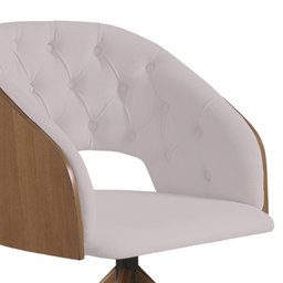 Poltrona Decorativa Giratória Núbia para Sala de Estar Veludo Bege - Mobília Mobília - 2