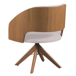 Poltrona Decorativa Giratória Núbia para Sala de Estar Veludo Bege - Mobília Mobília - 3