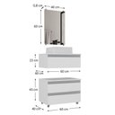 Ver mais imagens de Conjunto Gabinete Banheiro Creta 60cm (gabinete+espelheira+cuba) Branco Inteiro