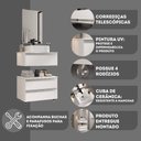 Ver imagem 7 de Conjunto Gabinete Banheiro Creta 60cm (gabinete+espelheira+cuba) Branco Inteiro