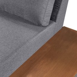 Sofá Fixo com Chaise Milão Cinza 2,58cm Pés Madeira - 2