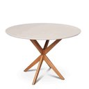 Ver imagem 1 de Mesa de Jantar Yara Redonda Tampo Laqueado com Vidro 120cm:off White