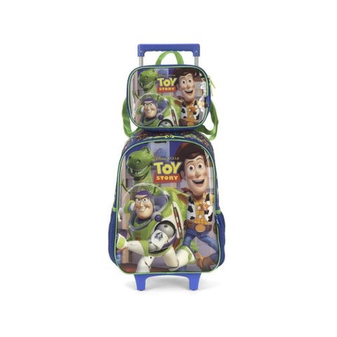 Kit Mochila de Rodinhas e Lancheira Toy Story Verde Maxlog