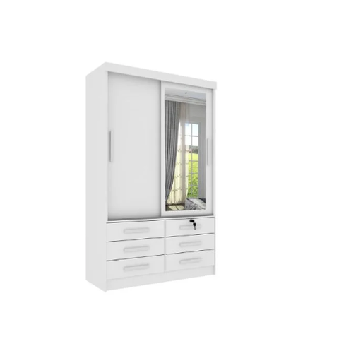 Guarda Roupas Chicago 2820 - 2PTS c/Esp 6GAV Branco Neve