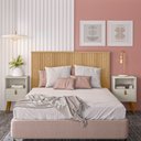 Ver imagem 2 de Cabeceira de Madeira Ripada Cama Box Casal 140 cm Angelina L05 Carvalho - Lyam Decor