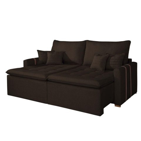 Sofá Boston 2 Lugares Retrátil 180cm Marrom Veludo Reclinável