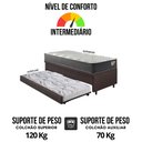 Ver imagem 7 de Bicama Box Baú Viúva 120x203 Courino Linho Marrom com Colchão Adapto Molas Ensacadas Ecoflex