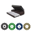 Ver imagem 6 de Bicama Box Baú Viúva 120x203 Courino Linho Marrom com Colchão Adapto Molas Ensacadas Ecoflex