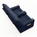 Ver imagem 6 de Poltrona do Papai Reclinável Sala de Cinema 2 Lugares Manual Baú Usb Pu Azul