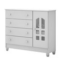 Ver imagem 4 de Quarto de Bebê New Selena 3 Portas com Cômoda Selena e Berço Mirelle Branco Brilho e Colchão