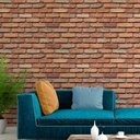 Ver imagem 1 de Papel de Parede Tijolos Marrom e Vermelho Realistas-60x300cm