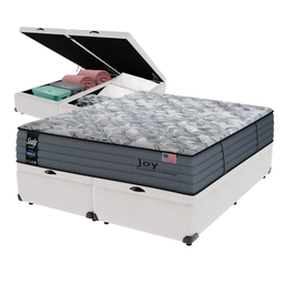 Cama Box Baú Branco e Colchão Queen Joy Molas Ensacadas Sealy - 1