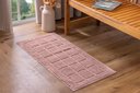 Ver imagem 1 de Tapete Athenas Extra Soft Antiderrapante 45x95cm Rozac - Quadrados Rosa
