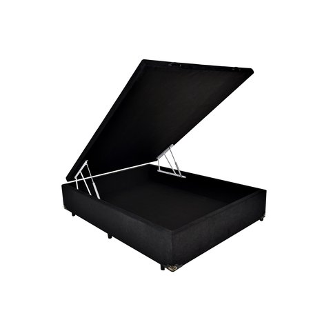 Cama Box Baú Viúva Suede Preto 120x188x42