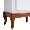 Ver imagem 3 de Estante para Sala 2 Prateleiras 1 Gaveta 1 Porta Pés Luiz Xv 60104 Linz Móveis - Branco/imbuia Glaze