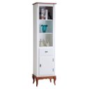 Ver imagem 1 de Estante para Sala 2 Prateleiras 1 Gaveta 1 Porta Pés Luiz Xv 60104 Linz Móveis - Branco/imbuia Glaze