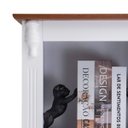 Ver imagem 2 de Estante para Sala 2 Prateleiras 1 Gaveta 1 Porta Pés Luiz Xv 60104 Linz Móveis - Branco/imbuia Glaze