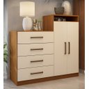 Ver imagem 1 de Cômoda Sapateira 4270 02 Portas 04 Gavetas Áurea Amendola Touch Off White Demóbile