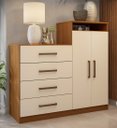 Ver imagem 1 de Cômoda Sapateira 4270 02 Portas 04 Gavetas Áurea Amendola Touch Off White Demóbile