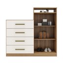 Ver imagem 3 de Cômoda Sapateira 4270 02 Portas 04 Gavetas Áurea Amendola Touch Off White Demóbile