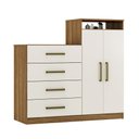Ver imagem 2 de Cômoda Sapateira 4270 02 Portas 04 Gavetas Áurea Amendola Touch Off White Demóbile