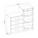 Ver imagem 4 de Cômoda Sapateira 4270 02 Portas 04 Gavetas Áurea Amendola Touch Off White Demóbile