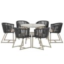 Ver imagem 1 de Mesa e 6 Cadeiras de Jantar Noronha Fendi E6 Trama Original Preto