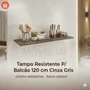 Ver imagem 2 de Tampo de Cozinha 120x51cm Cinza Gris P/ Balcão de Pia Armário Cooktop em Madeira Resistente Compacto