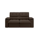 Ver imagem 7 de Sofá Retrátil e Reclinável 2,10m Suede Marrom c/ Porta Copo Liverton Xflex