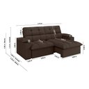 Ver imagem 2 de Sofá Retrátil e Reclinável 2,10m Suede Marrom c/ Porta Copo Liverton Xflex