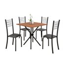 Ver imagem 2 de Conjunto de Mesa Tubular 70cm x 70cm Tampo em MDF com 4 Cadeiras Dany Preto/Liso/Txt