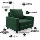Ver imagem 3 de Poltrona Decorativa Para Sala De Estar E Recepção Malta L02 Facto Verde Musgo - Lyam Decor