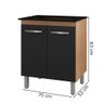 Balcao para Cooktop 4 Bocas Jade Savana Preto Mobbs - 4