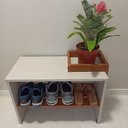 Ver imagem 2 de Sapateira Banco para Hall de Entrada com Prateleira Ripada Londres Off White/freijó - Lh Móveis