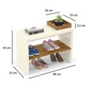 Ver imagem 5 de Sapateira Banco para Hall de Entrada com Prateleira Ripada Londres Off White/freijó - Lh Móveis