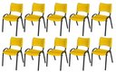 Ver imagem 2 de Cadeira Iso Base Preto Igreja, Escola, Escritório - Amarelo Kit 10 Peças