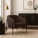 Ver imagem 1 de Poltrona Sala Industrial Alta Preto Stella Suede D03 - D’Rossi